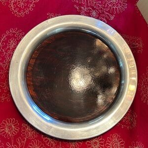 Mid Century 1970 Oneida made in USA Micarta Brown middle center tray